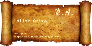 Maller Anita névjegykártya